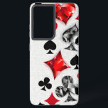 Poker Speler Gambler Spelen Kaart Suits Las Vegas Samsung Galaxy Hoesje<br><div class="desc">Grijze,  gestructureerde achtergrond met veelhoekige speelkaarten symbolen. Symbolen van speelkaarten,  hart,  diamant,  spade en club.</div>