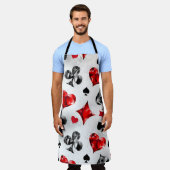Poker Speler Gambler Spelen Kaart Suits Las Vegas Schort (Gedragen)