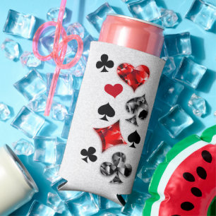 Poker Speler Gambler Spelen Kaart Suits Las Vegas Seltzer Blikjeskoeler