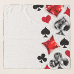 Poker Speler Gambler Spelen Kaart Suits Las Vegas Sjaal<br><div class="desc">Grijze,  gestructureerde achtergrond met veelhoekige speelkaarten symbolen. Symbolen van speelkaarten,  hart,  diamant,  spade en club.</div>