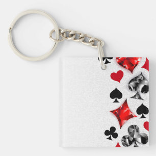 Poker Speler Gambler Spelen Kaart Suits Las Vegas Sleutelhanger