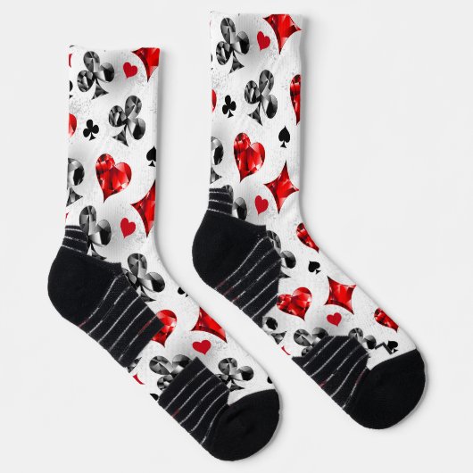 Poker Speler Gambler Spelen Kaart Suits Las Vegas Sokken (Rechts)