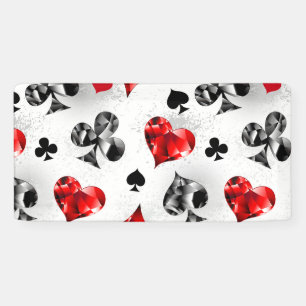 Poker Speler Gambler Spelen Kaart Suits Las Vegas Spandoek