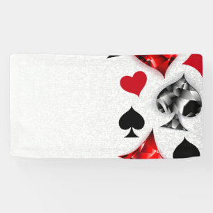 Poker Speler Gambler Spelen Kaart Suits Las Vegas Spandoek