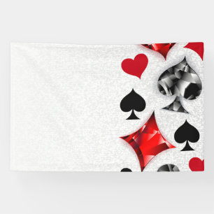 Poker Speler Gambler Spelen Kaart Suits Las Vegas Spandoek