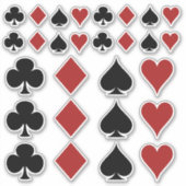Poker Speler Gambler Spelen Kaart Suits Las Vegas Sticker (Voorkant)