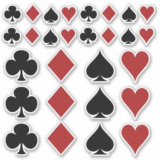 Poker Speler Gambler Spelen Kaart Suits Las Vegas Sticker (Voorkant)