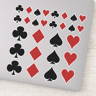Poker Speler Gambler Spelen Kaart Suits Las Vegas Sticker