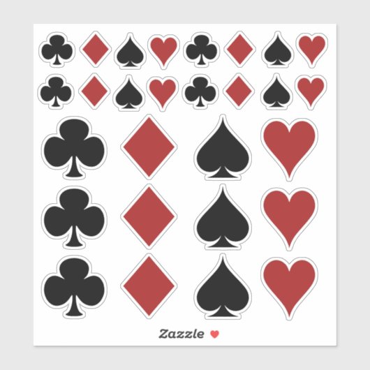 Poker Speler Gambler Spelen Kaart Suits Las Vegas Sticker (Vel)