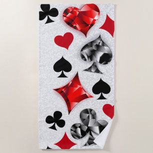 Poker Speler Gambler Spelen Kaart Suits Las Vegas Strandlaken
