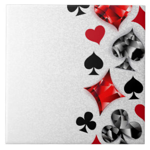 Poker Speler Gambler Spelen Kaart Suits Las Vegas Tegeltje