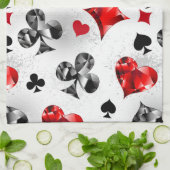 Poker Speler Gambler Spelen Kaart Suits Las Vegas Theedoek (Gevouwen)