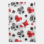 Poker Speler Gambler Spelen Kaart Suits Las Vegas Theedoek (Verticaal)