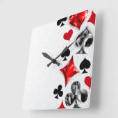 Poker Speler Gambler Spelen Kaart Suits Las Vegas Vierkante Klok (Hoek)