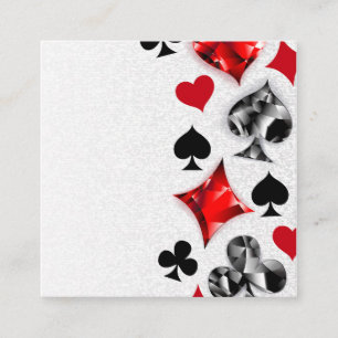 Poker Speler Gambler Spelen Kaart Suits Las Vegas Vierkante Visitekaartje