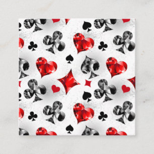Poker Speler Gambler Spelen Kaart Suits Las Vegas Vierkante Visitekaartje