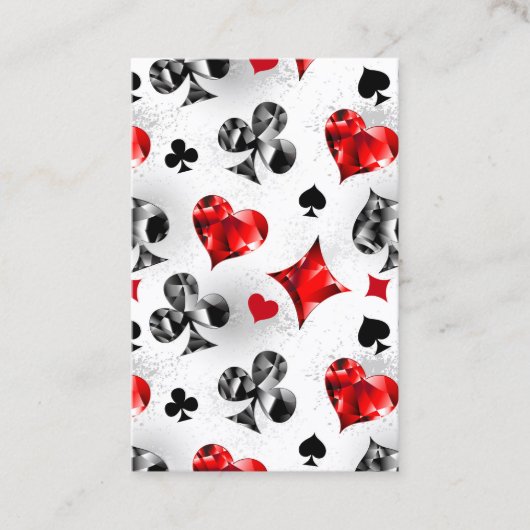 Poker Speler Gambler Spelen Kaart Suits Las Vegas Visitekaartje (Voorkant)