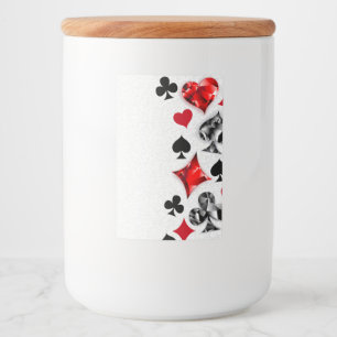 Poker Speler Gambler Spelen Kaart Suits Las Vegas Voedselcontainer Etiket