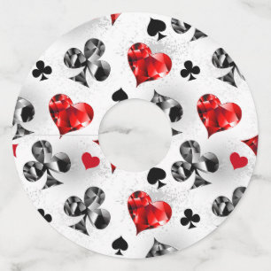 Poker Speler Gambler Spelen Kaart Suits Las Vegas Wijnglaslabel
