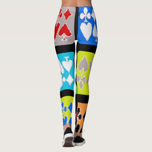 Poker speler Gestileerde Kaarten Cool Leggings (Achterkant)