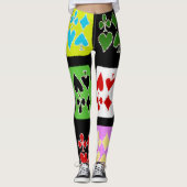 Poker speler Gestileerde Kaarten Cool Leggings (Voorkant)