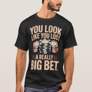 Poker Speler Kaarten Spel Gokker Bluff Inzet Vouwe T-shirt