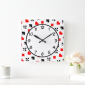 Poker Spellards Diamond Club Spade Heart Vierkante Klok (Huis)