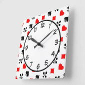 Poker Spellards Diamond Club Spade Heart Vierkante Klok (Hoek)