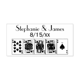 Poker Straight Flush Schoppen Plaatshouder Kaart Zelfinktende Stempel