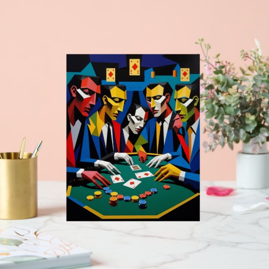 Poker Strategie Abstracte Geometrische Kunst Acryl Bord (Huwelijk)