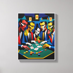 Poker Strategie Abstracte Geometrische Kunst Canvas Afdruk
