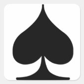 Poker Suite Spade Vierkante Sticker (Voorkant)