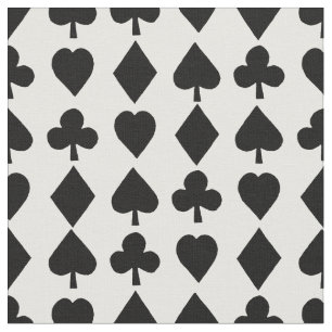 Poker Suits Black & White Poker Thleed Pattern Stof