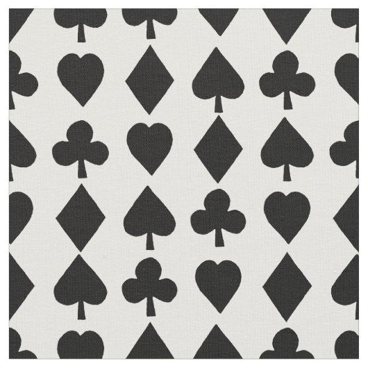Poker Suits Black & White Poker Thleed Pattern Stof (Close Up)