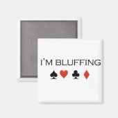 Poker T-shirts: "Ik bluf" Magneet (Voorkant / Achterkant)