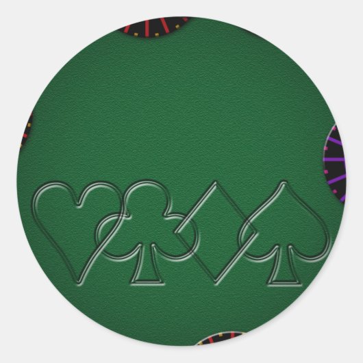 Poker Tafel Top Ronde Sticker (Voorkant)
