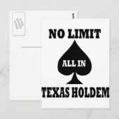 Poker - Texas Holdem Briefkaart (Voorkant / Achterkant)