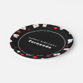 Poker Th-speelkaarten en Red Diamond Birthday Papieren Bordje (Gekanteld)
