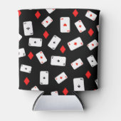 Poker Th-speelkaarten en Red Diamond Pattern Blikjeskoeler (Voorkant)