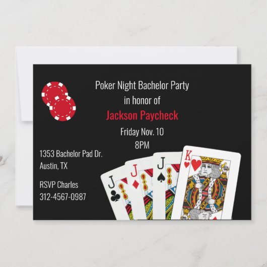 Poker Thema Afscheid Van De Jonggezellenfeest Kaart (Voorkant)