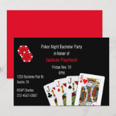 Poker Thema Afscheidsfeestje voor de Man Kaart (Voorkant / Achterkant)