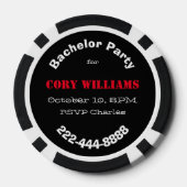 Poker Thema Bachelor Party Uitnodigen Poker Chip (Achterkant)