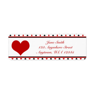 Poker Thema   Kaart pakken spelen   Rode Hart Etiket