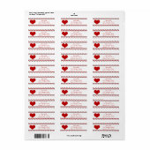 Poker Thema | Kaart pakken spelen | Rode Hart Etiket (Full Sheet)