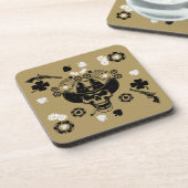 Poker thema Lucky Bier Onderzetter (Linkerzijde)