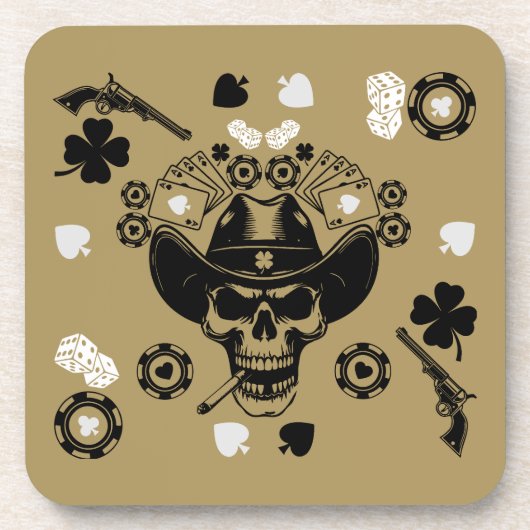 Poker thema Lucky Bier Onderzetter (Voorkant)