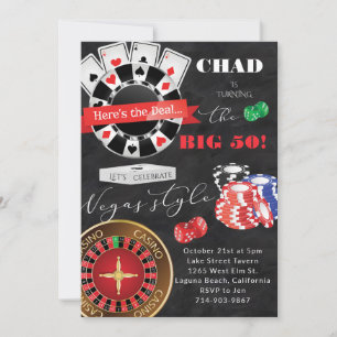 Poker Thema Verjaardagsfeestje Casino Kaart