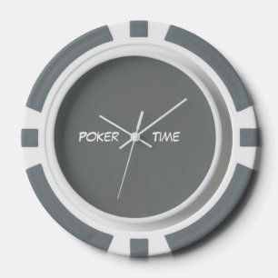 Poker Tijd Grijs Wit Chips