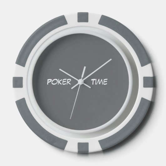 Poker Tijd Grijs Wit Chips (Voorkant)