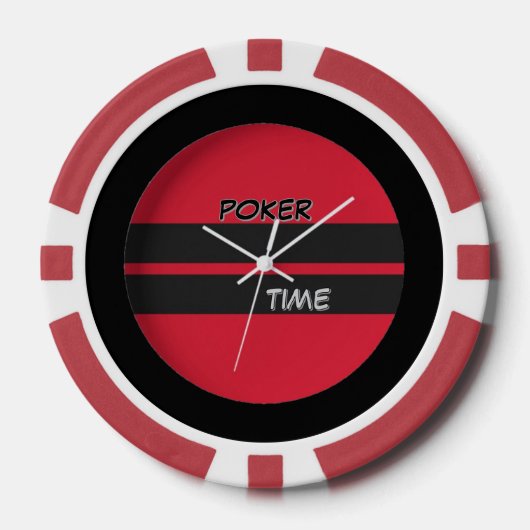 Poker Tijd Rood Zwart Chips (Voorkant)